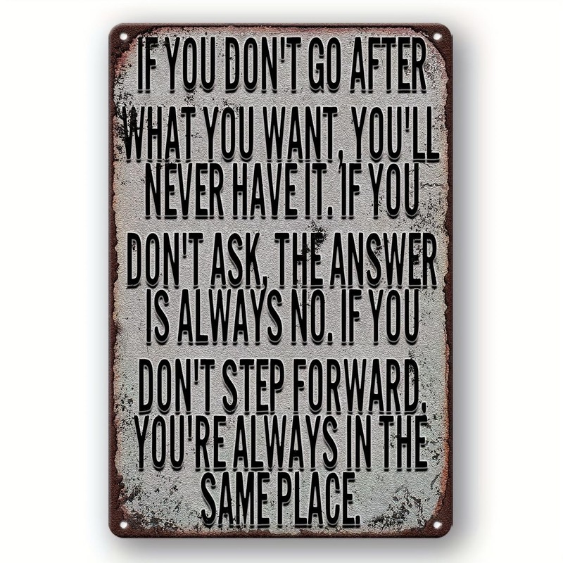 Inspirational Humor Sign Vintage Aluminum Sign 8×12 Size Funny Bar Decor