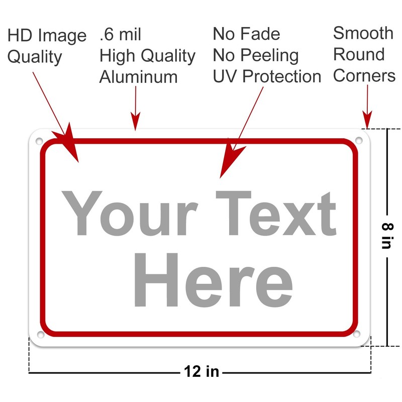 Personalized Custom Aluminum Signs, 12x8", for Outdoor, Indoor, Office, Airbnb gallery