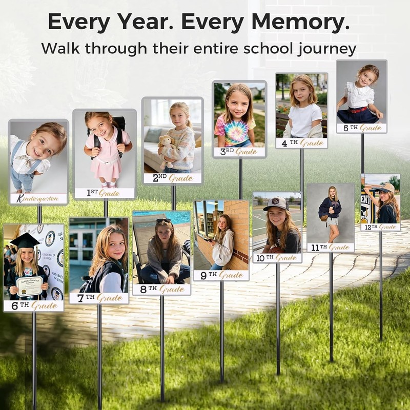 2026 Graduation Decorations– K–12 Photo Display Yard Signs with Stakes, Schoo... gallery