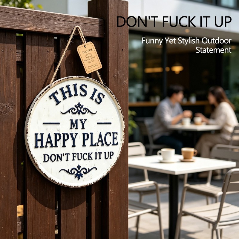 This Is My Happy Place Vintage Metal Sign, Round Wall Decor for Home & Garden gallery