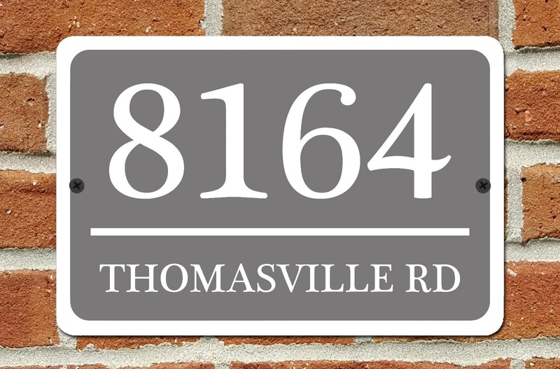 Personalized Home Address Sign Aluminum 12" x 8" Custom House Number Plaque gallery