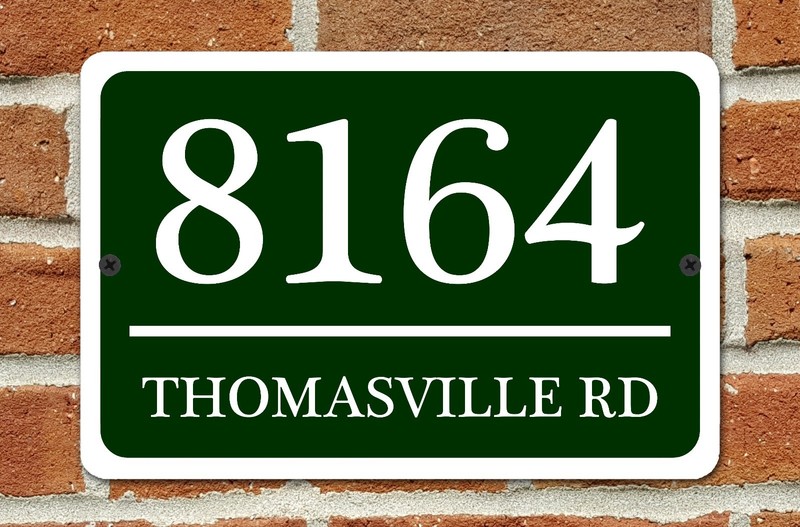 Personalized Home Address Sign Aluminum 12" x 8" Custom House Number Plaque gallery
