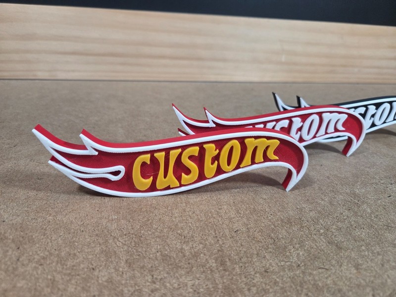 Hot Wheels Style Custom Name Personalized Sign - 3D Printed Desk Accessory gallery