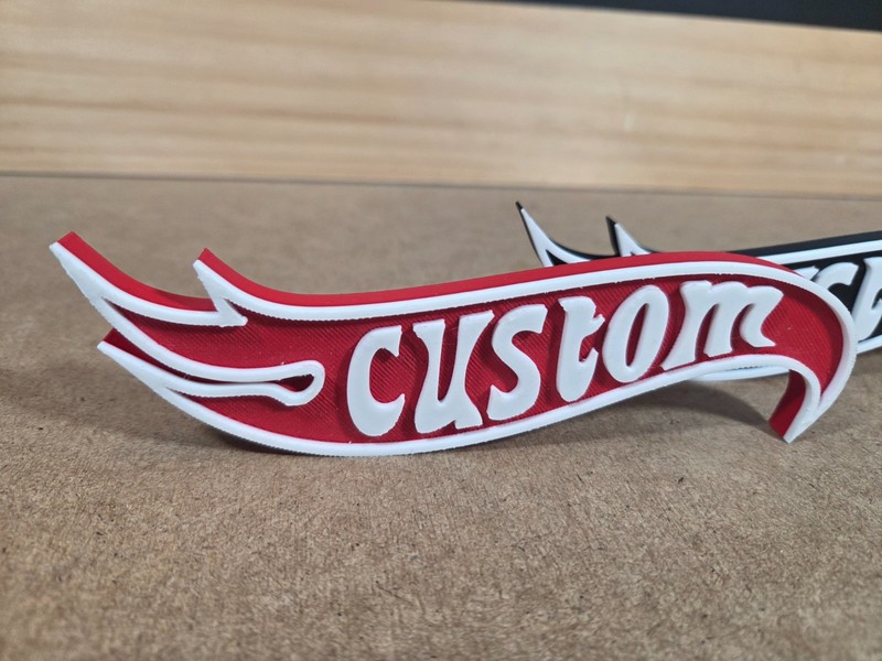 Hot Wheels Style Custom Name Personalized Sign - 3D Printed Desk Accessory gallery