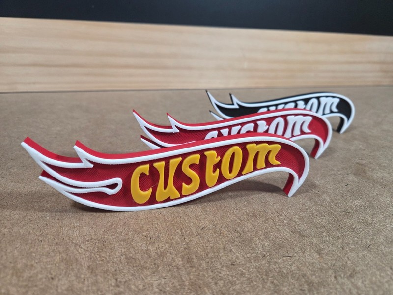 Hot Wheels Style Custom Name Personalized Sign – 3D Printed Desk Accessory