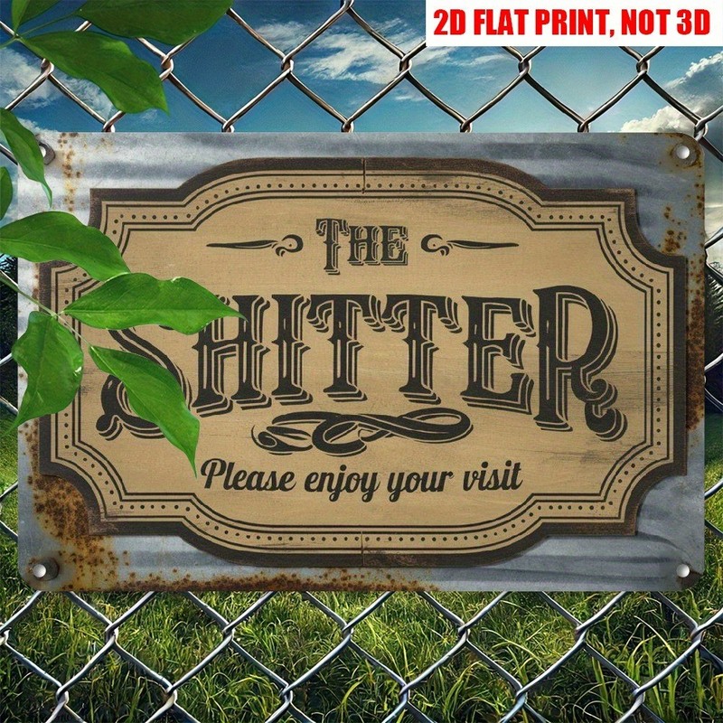 Retro Funny Text Metal Sign Humorous Bathroom Decor Rustic Farmhouse Wall Art gallery