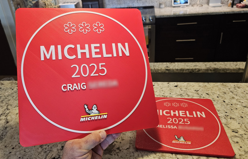 Custom 2-Sided Michelin Star Wall Plaque, Gift For Chef, Cook, Restaurant or MOM gallery
