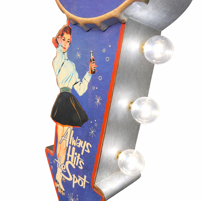 Pepsi-Cola Double-Sided Retro Vintage LED Marquee Sign 25.5" Metal Arrow Decor gallery