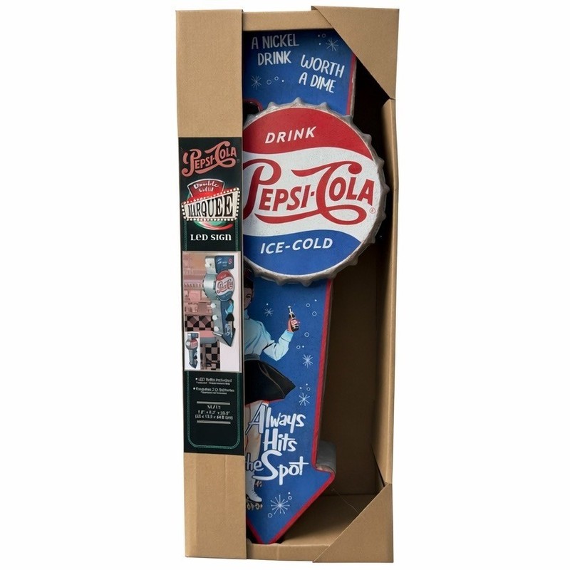Pepsi-Cola Double-Sided Retro Vintage LED Marquee Sign 25.5" Metal Arrow Decor gallery