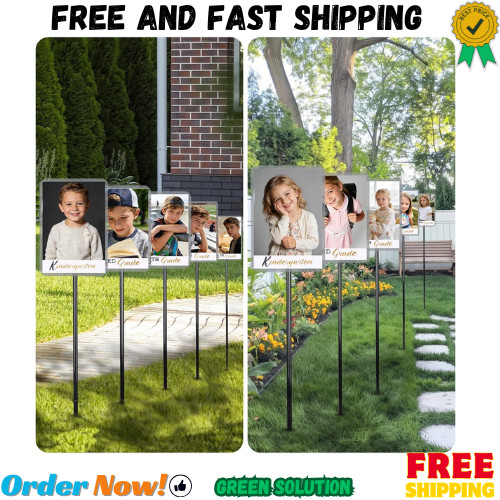 2026 Graduation Decorations– K–12 Photo Display Yard Signs with Stakes, Schoo…